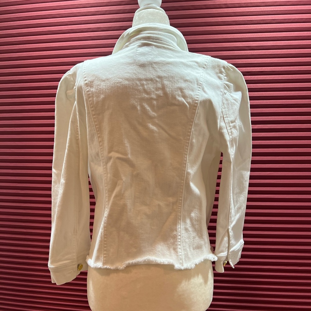 White short sleeve denim coat - Picture 4 of 4